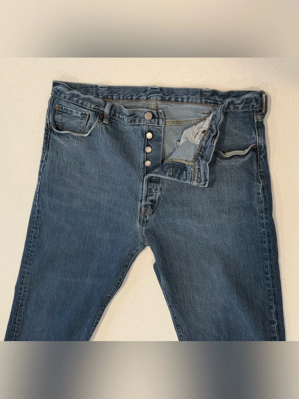 Levi's 501 Jeans Men 40x30 Blue Straight Leg Button Fly Red Tab Denim